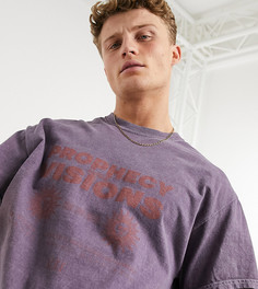 Фиолетовая oversized-футболка с принтом New Look-Сиреневый