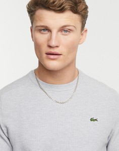 Свитер из фактурной хлопковой ткани Lacoste-Серый