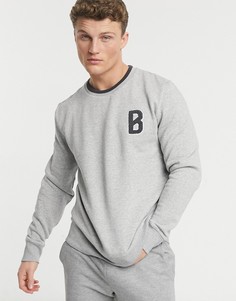 Темно-серый свитшот с вышивкой Burton Menswear