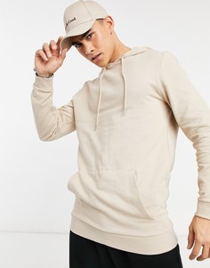 Бежевый удлиненный худи из органического хлопка ASOS DESIGN