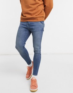 Сине-голубые выбеленные джинсы скинни SikSilk-Голубой