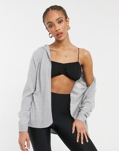 Серый кардиган с капюшоном Only