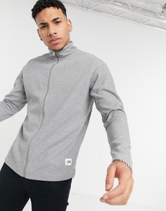 Серый свитшот с высоким воротником и сквозной молнией Selected Homme