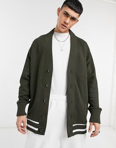 Темно-зеленый трикотажный кардиган в стиле "extreme oversized" ASOS DESIGN-Зеленый цвет