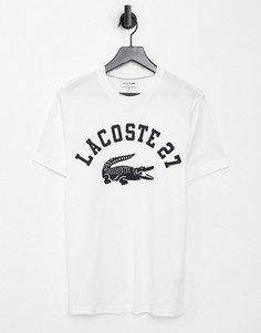 Белая футболка с логотипом Lacoste 27-Белый