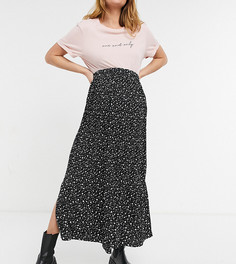 Черная юбка макси со складками и звездным принтом Topshop Maternity-Черный цвет