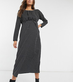 Черное платье макси в горошек Mamalicious Maternity-Многоцветный Mama.Licious