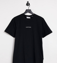 Черная футболка с логотипом на груди и вертикальным логотипом на спине Calvin Klein – эксклюзивно для ASOS-Черный цвет