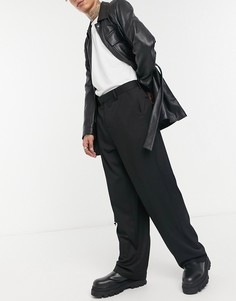 Черные широкие брюки ASOS DESIGN-Черный цвет