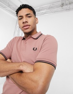 Розовая рубашка с двойным кантом Fred Perry-Розовый цвет