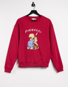 Свободный свитшот ягодного цвета с принтом в виде обнимающегося кролика Fiorucci-Красный