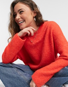 Красный ворсистый джемпер Topshop