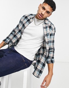Синяя рубашка в клетку Topman-Голубой