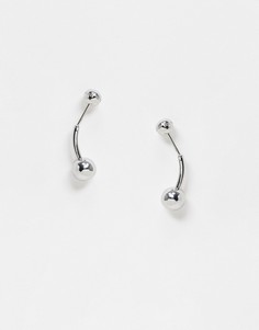 Серебристые серьги-гвоздики Weekday Zia-Серебристый