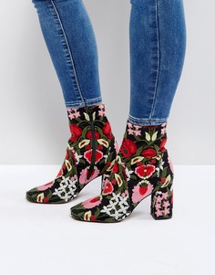 Ботильоны с вышивкой ASOS REBEKA-Мульти