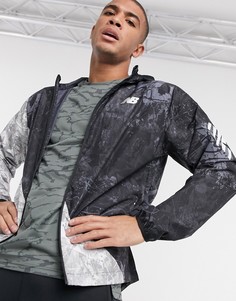 Черная ветровка с принтом New Balance Running Fast Flight Jacket-Черный