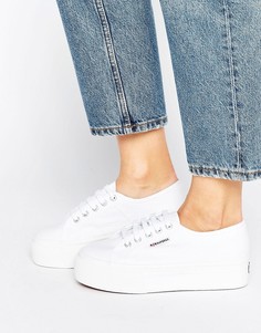 Белые кроссовки на платформе Superga 2790-Белый