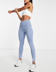 Нежно-голубые моделирующие леггинсы со сборками HIIT-Голубой
