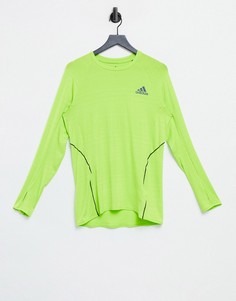 Ярко-зеленый лонгслив adidas Running-Зеленый цвет