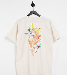 Эксклюзивная кремовая oversized-футболка с принтом "Paradise Beach" New Girl Order-Кремовый