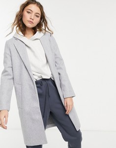 Серое трикотажное пальто Stradivarius-Серый