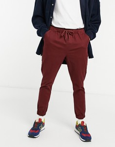 Бордовые зауженные джоггеры чинос ASOS DESIGN-Красный