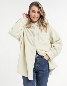 Кремовая флисовая куртка ASOS DESIGN-Голубой