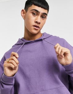 Удлиненный худи фиолетового цвета в стиле oversized из органического хлопка ASOS DESIGN-Фиолетовый цвет