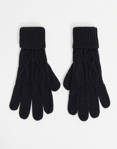Трикотажные перчатки с узором "в косичку" Boardmans-Черный цвет