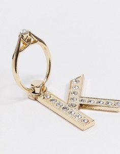 Кольцо для телефона с инициалом "K" ASOS DESIGN-Золотистый