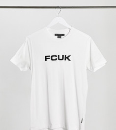 Белая футболка с логотипом "FCUK" French Connection Tall-Белый