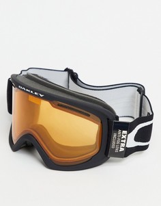 Черные горнолыжные очки с крупной оправой и оранжевыми/серыми линзами Oakley Frame 2.0 pro-Черный цвет