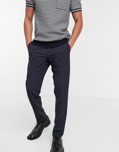 Темно-синие узкие брюки в клетку Jack & Jones Premium-Темно-синий