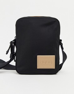 Черная/золотистая сумка через плечо с логотипом HUGO Record-Черный цвет