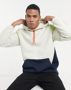 Худи в стиле колор-блок цвета экрю Jack & Jones Core (от комплекта)-Бежевый