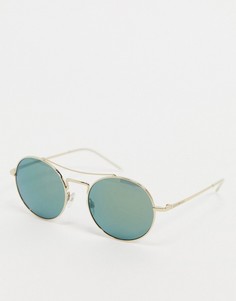 Солнцезащитные очки-авиатор с зеркальными стеклами Emporio Armani-Золотистый