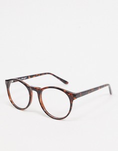 Круглые солнцезащитные очки с черепаховой оправой и прозрачными стеклами AJ Morgan-Коричневый цвет