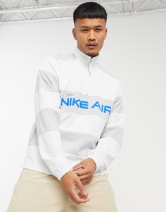 Свитшот в серую и белую полоску с короткой молнией Nike Air-Серый