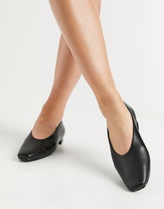 Черные туфли на плоской подошве с высоким вырезом спереди RAID Penny-Черный цвет