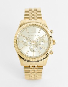 Золотистые часы с хронографом Michael Kors MK8281 Lexington-Золотистый