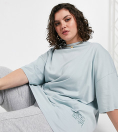 Футболка в стиле oversized с принтом ASOS 4505 Curve-Зеленый цвет