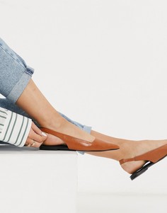 Светло-коричневые балетки с ремешком на пятке ASOS DESIGN Lucie-Светло-коричневый
