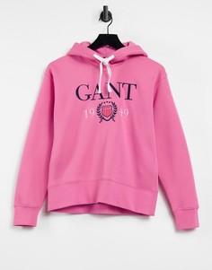 Розовый худи с гербом GANT-Розовый цвет