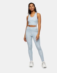 Синие спортивные леггинсы с принтом Topshop-Многоцветный