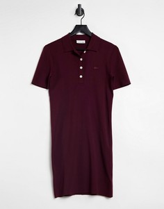 Фиолетовое классическое платье мини в стиле поло Lacoste-Сиреневый