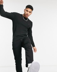 Черный джемпер с круглым вырезом Tommy Hilfiger Honeycomb-Черный цвет