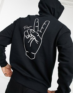 Худи черного цвета с принтом на спине Jack & Jones Originals-Черный цвет