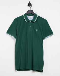Футболка-поло с окантовкой Selected Homme-Зеленый цвет