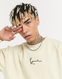 Бежевый фланелевый свитшот с логотипом Karl Kani