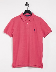 Красное меланжевое поло узкого кроя из пике с логотипом в виде игрока в поло Polo Ralph Lauren-Красный